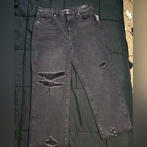 FashionNova Night Drive Ripper Ankle Jeans - Black Wash - Size 11